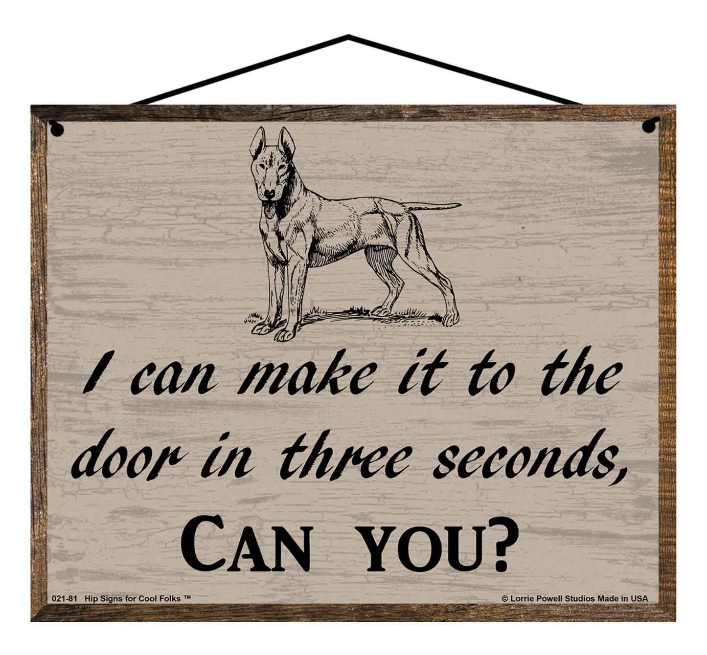 I Can Make It To The Door In Three Seconds, Can You? (Dog) - Vintage Style Pet Sign