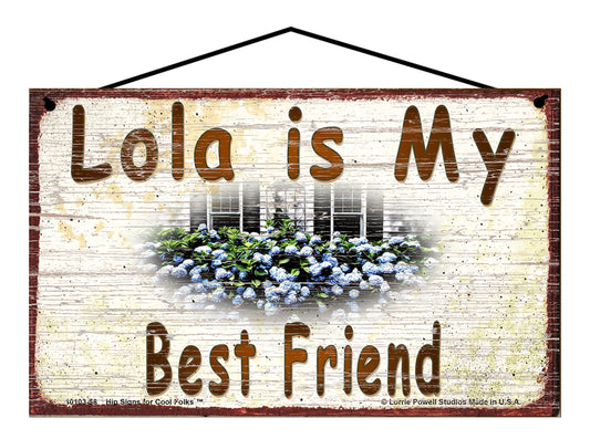 Lola Hydrangea Sign - Lola Is My Best Friend