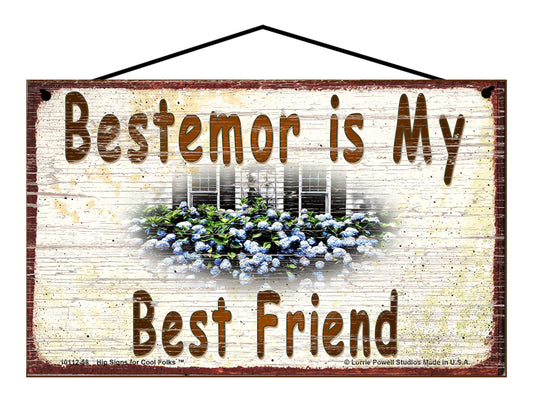 Bestemor Hydrangea Sign - Bestemor Is My Best Friend