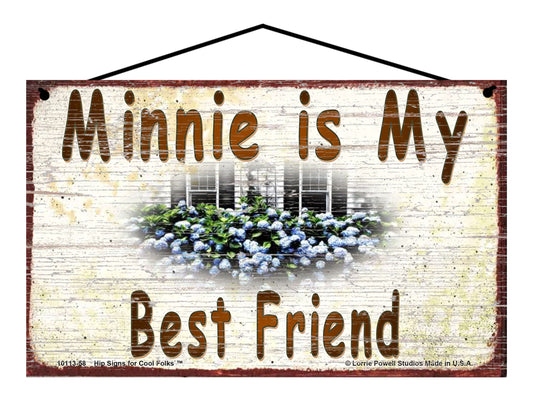 Minnie Hydrangea Sign - Minnie Is My Best Friend