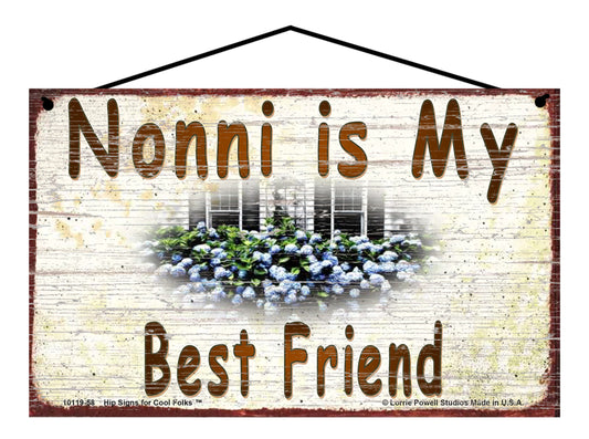 Nonni Hydrangea Sign - Nonni Is My Best Friend