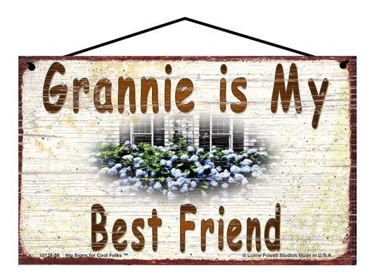 Grannie Hydrangea Sign - Grannie Is My Best Friend