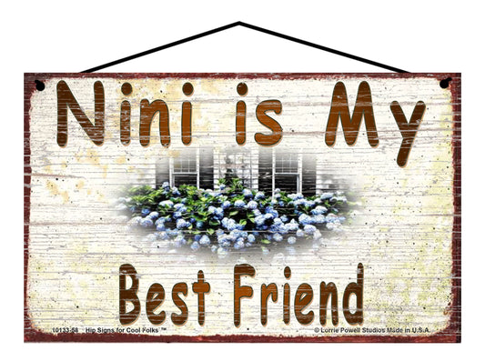 Nini Hydrangea Sign - Nini Is My Best Friend