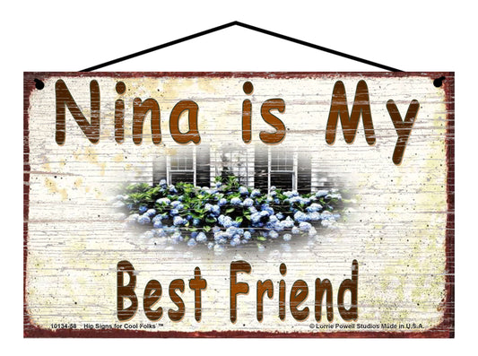 Nina Hydrangea Sign - Nina Is My Best Friend