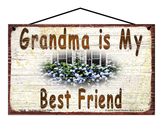 Grandma Hydrangea Sign - Grandma Is My Best Friend