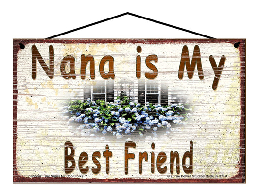 Nana Hydrangea Sign - Nana Is My Best Friend