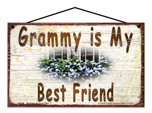 Grammy Hydrangea Sign - Grammy Is My Best Friend