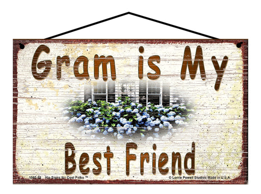 Gram Hydrangea Sign - Gram Is My Best Friend