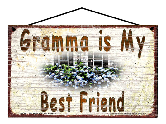 Gramma Hydrangea Sign - Gramma Is My Best Friend