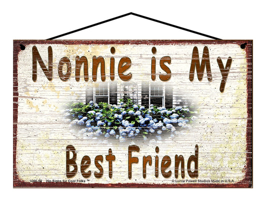 Nonnie Hydrangea Sign - Nonnie Is My Best Friend