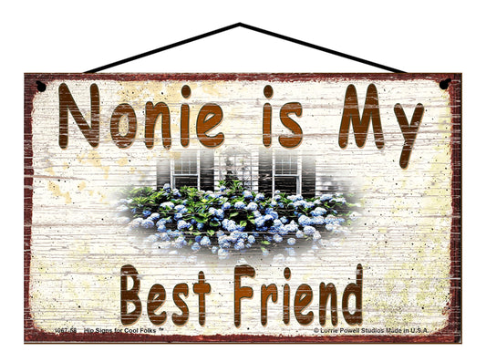 Nonie Hydrangea Sign - Nonie Is My Best Friend