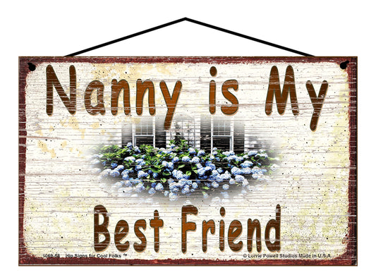 Nanny Hydrangea Sign - Nanny Is My Best Friend