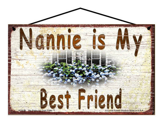 Nannie Hydrangea Sign - Nannie Is My Best Friend