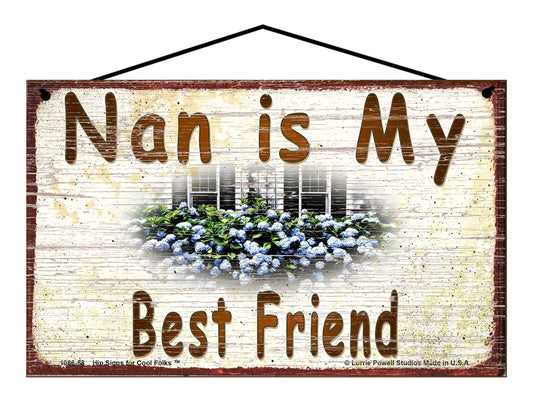 Nan Hydrangea Sign - Nan Is My Best Friend