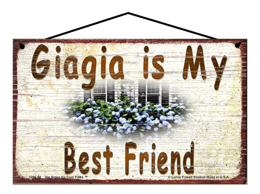 Giagia Hydrangea Sign - Giagia Is My Best Friend