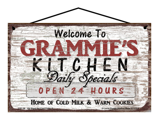 Grammie Kitchen Sign - Welcome to Grammie's Kitchen Daily Specials Open 24 Hours Home of Cold Milk and Warm Cookies