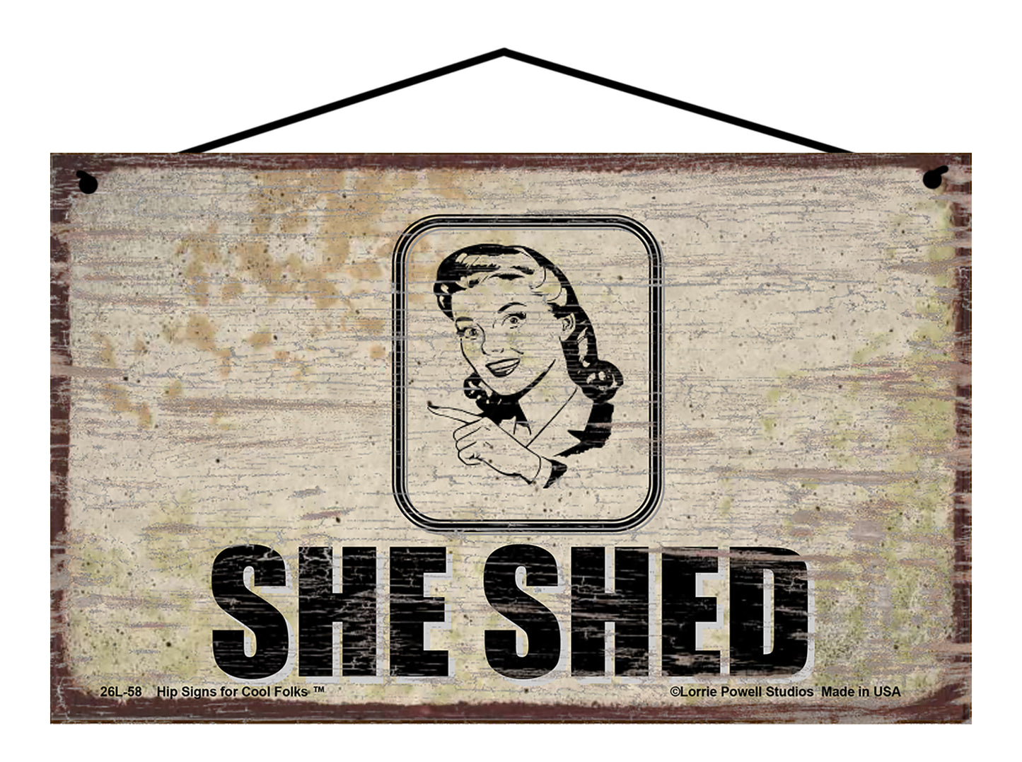 She Shed Pointing To The Left - Vintage Style Sign