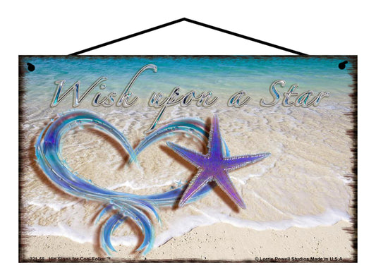 Wish Upon A Star (Beach) - Vintage Style Sign