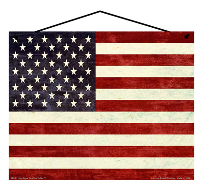 Vintage Style American Flag Sign