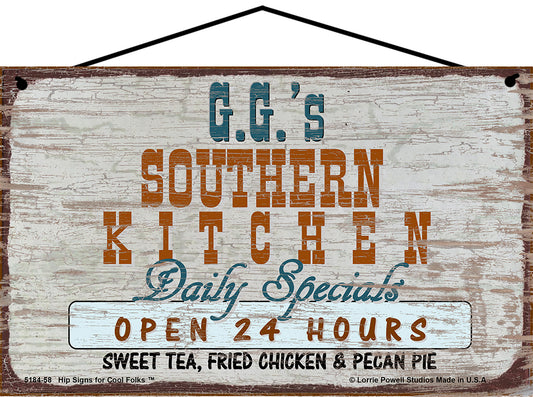 G.G. Southern Kitchen Sign - G.G.'s Southern Kitchen Daily Specials Open 24 Hours Sweet Tea Fried Chicken and Pecan Pie