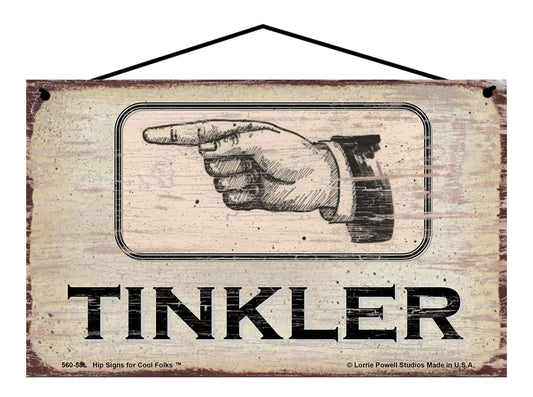 Tinkler Pointing Left - Vintage Style Sign