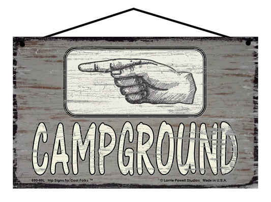 Campground Pointing Left - Vintage Style Sign