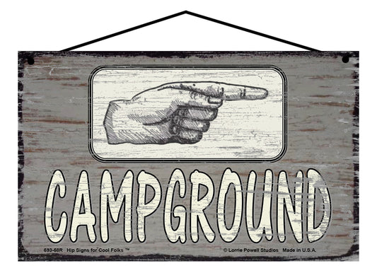 Campground Pointing Right - Vintage Style Sign