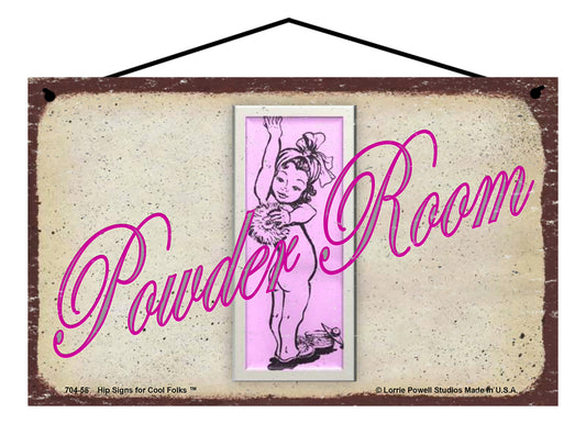 Powder Room - Vintage Style Sign