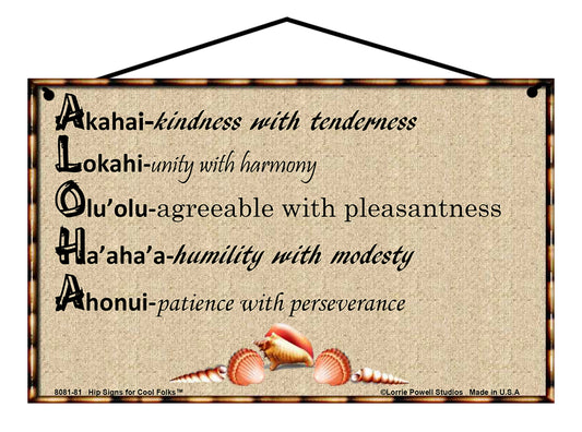 Aloha Definition - Vintage Style Sign