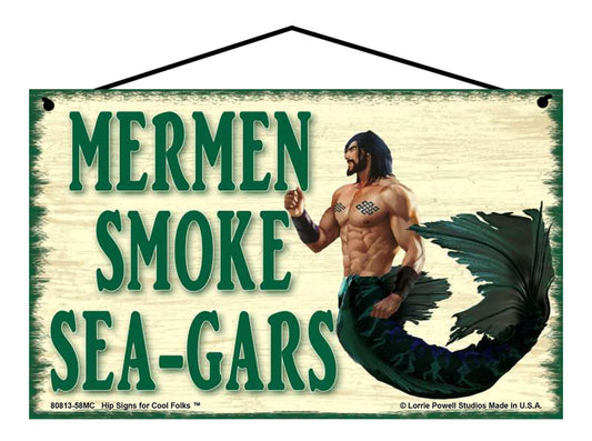 Mermen Smoke Sea-Gars (Original Design) - Vintage Style Sign