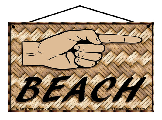 BEACH Pointing To The Right - Vintage Style Sign